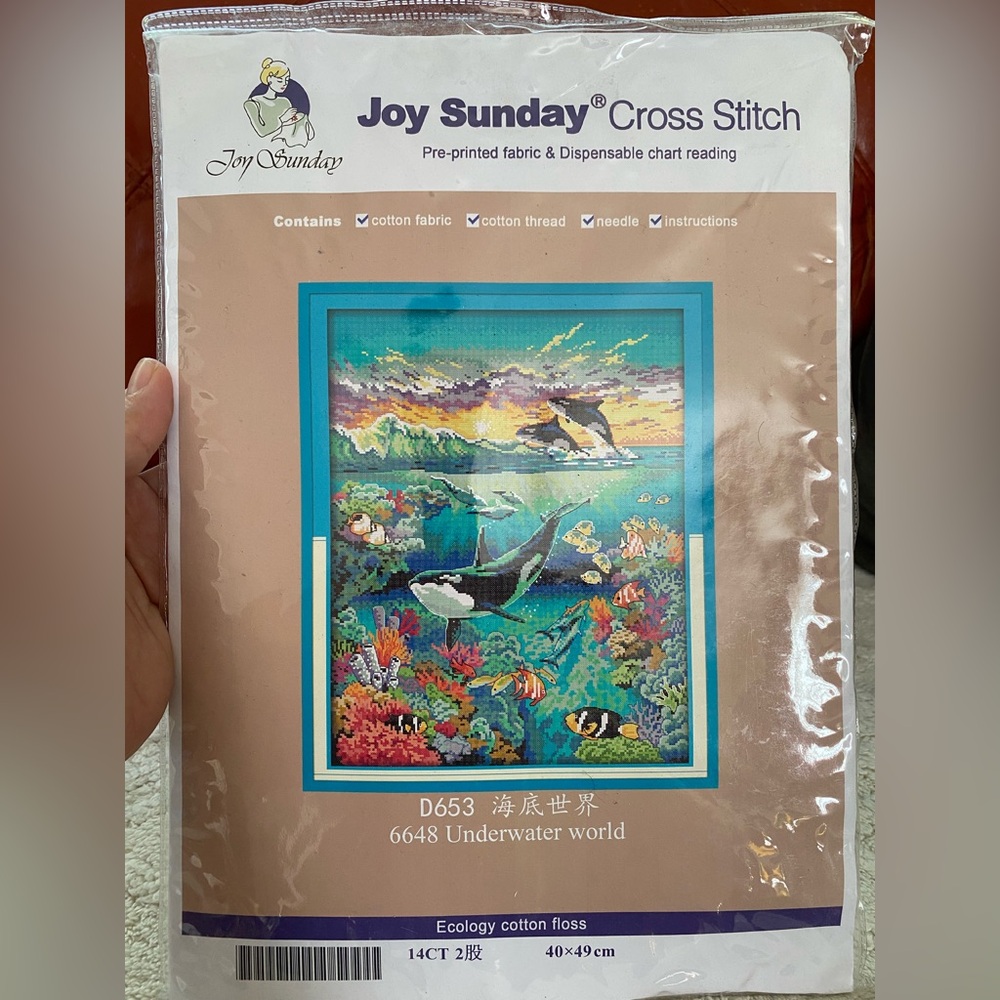 Joy Sunday Underwater World Cross Stitch Kit - Blue and Green
